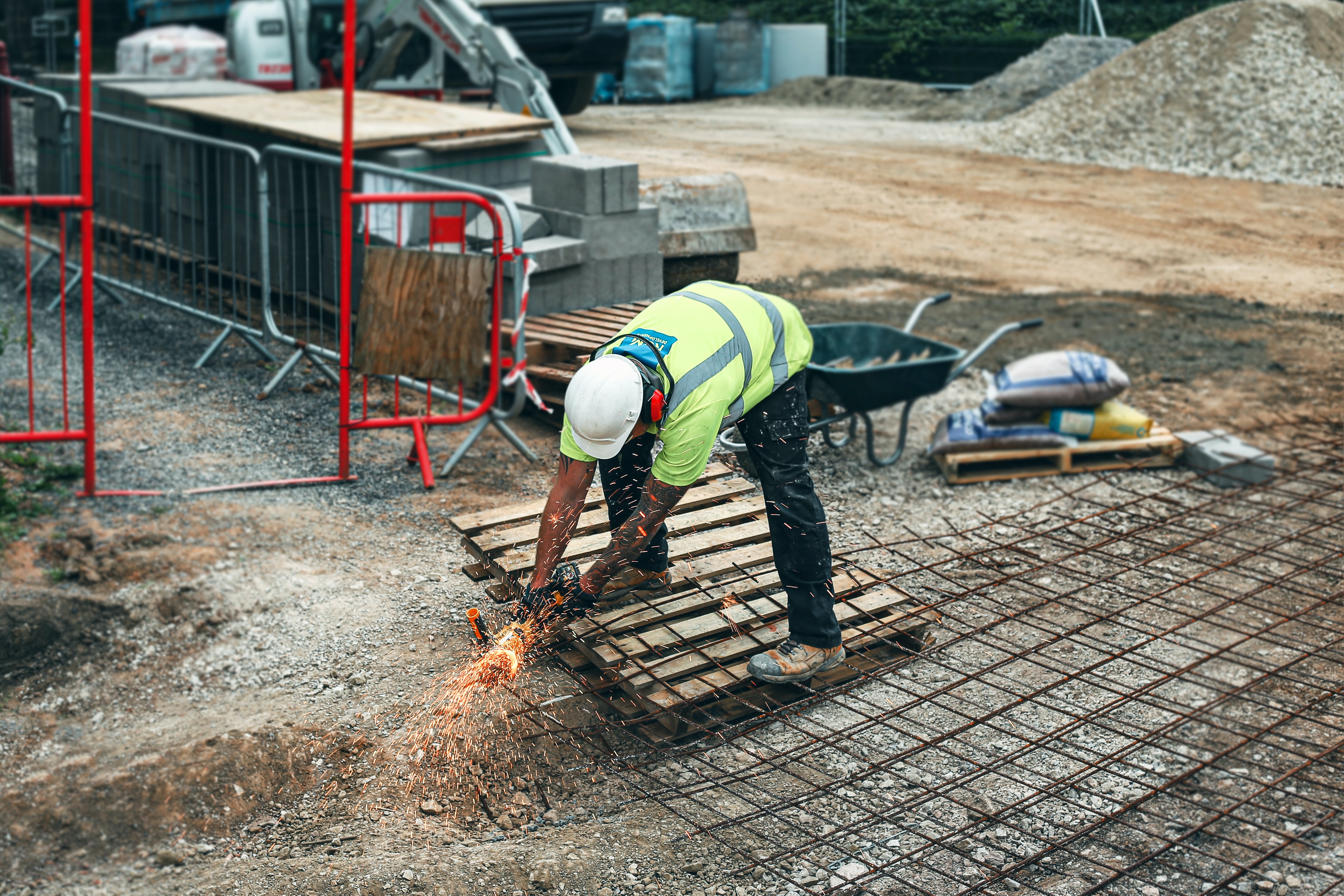 Worker doing construction work